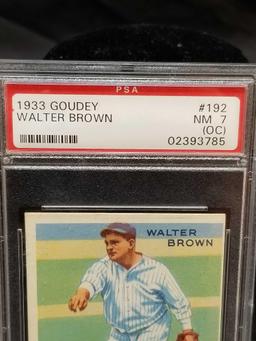 1933 Goudey Red PSA #192 Walter Brown NM 7 OC