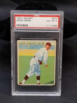 1933 Goudey Red PSA #205 Heinie Meine VG-EX4