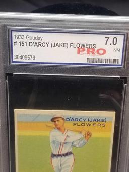 1933 Goudey Blue PSA #151 Jake Flowers NM7