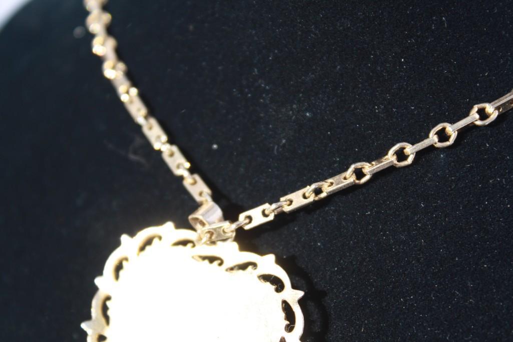 Japanese Topaz Heart Necklace Gold Plated Chain