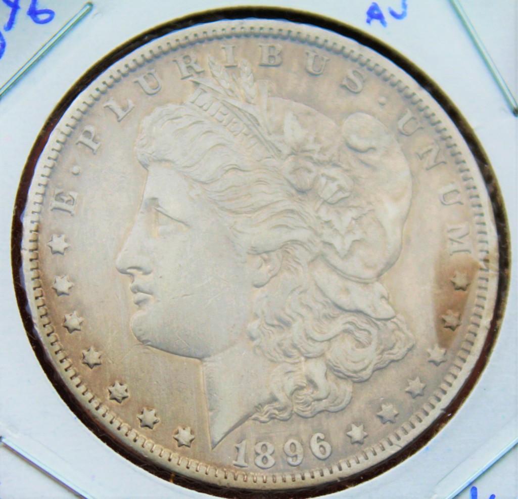 Morgan Silver Dollar 1896-O rare date better grade au+ stunner original