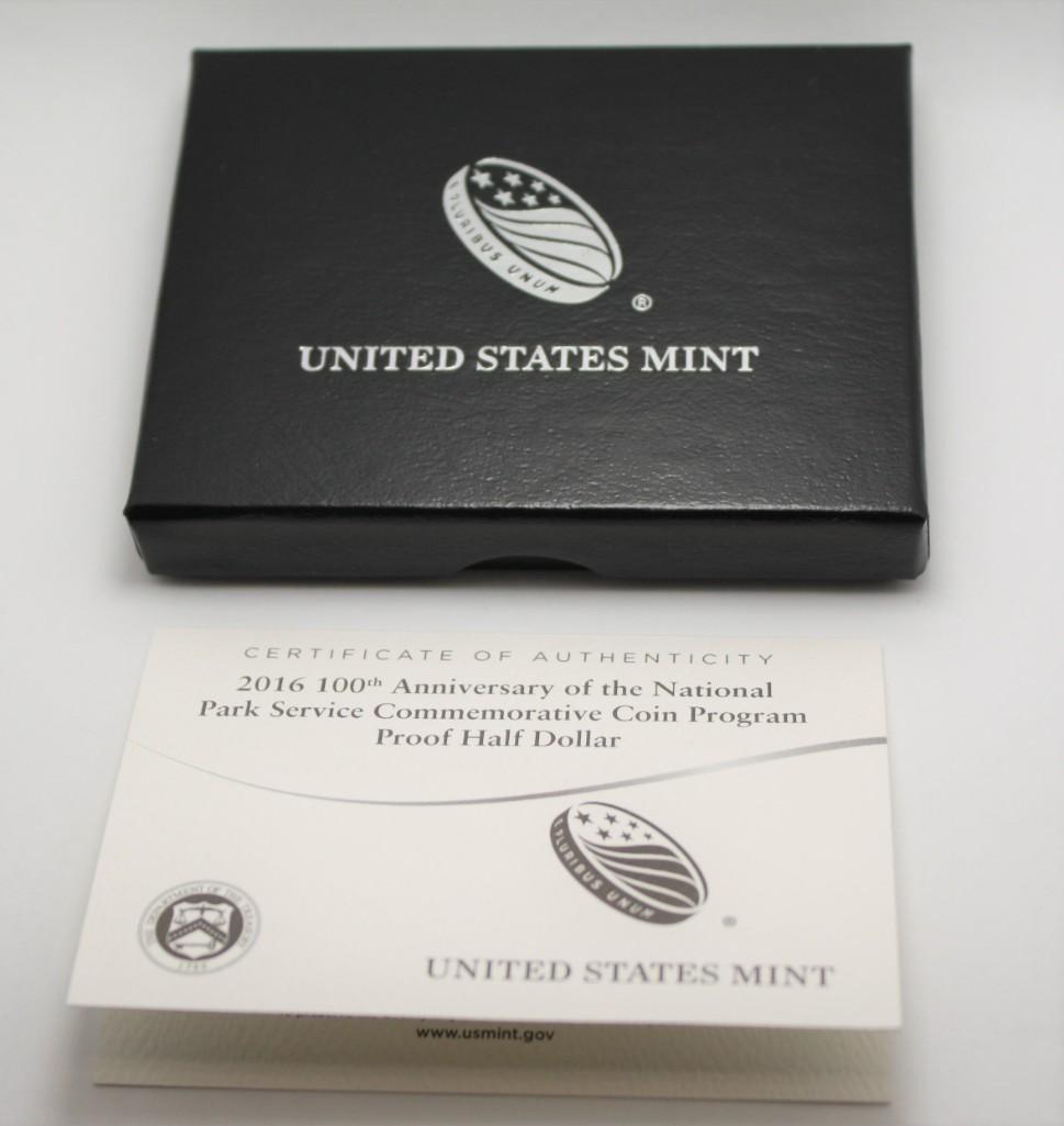 2016 100th Anniversary National Park Proof Half Dollar Coin in Original Mint Box