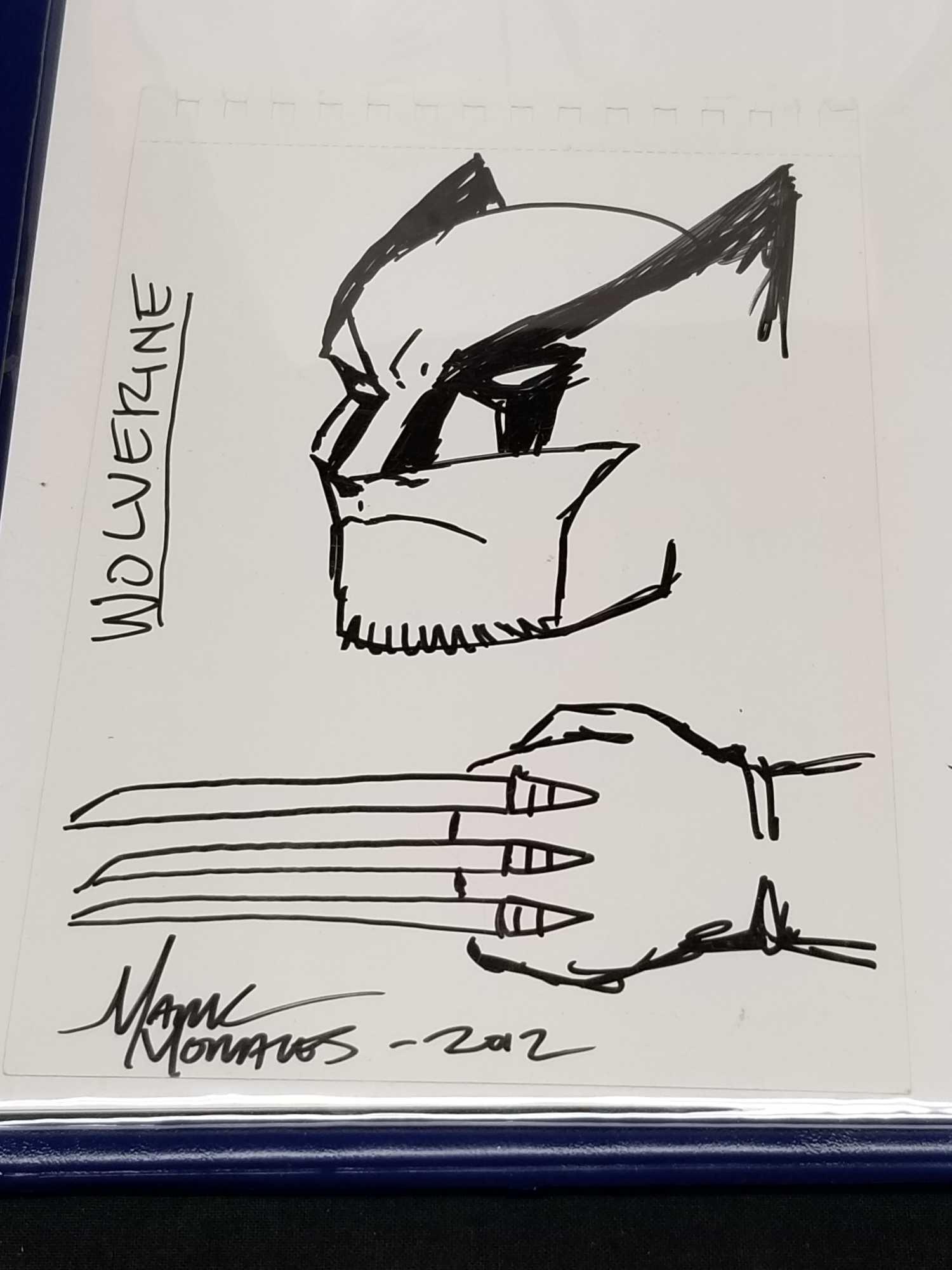 Signed Artist Drawings Captain America Wolverine