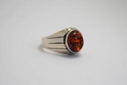 6.14g Womens Size 9 Brown Gem Stone Sterling Silver 925 Jewelry Ring