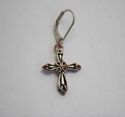 2.79g Sterling 925 Silver Matching Pair Intricate Cross Earrings 2 Units