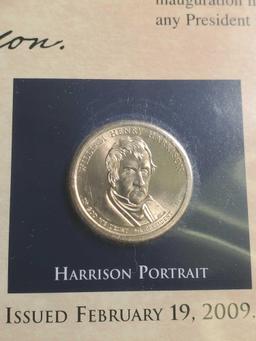 Presidential dollar collection. Zachary Taylor, William Henry Harrison, John Tyler, James K. Polk