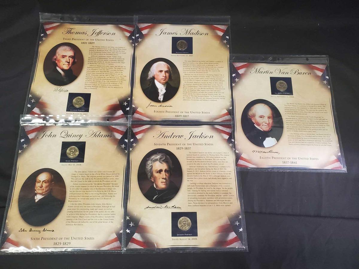 Presidential dollar collection, Thomas Jefferson, John Quincy Adams etc