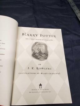 3 hard back books. Rowlings Harry Potter and the Deathly Hollows. JD RoBB Indulgence in Death and