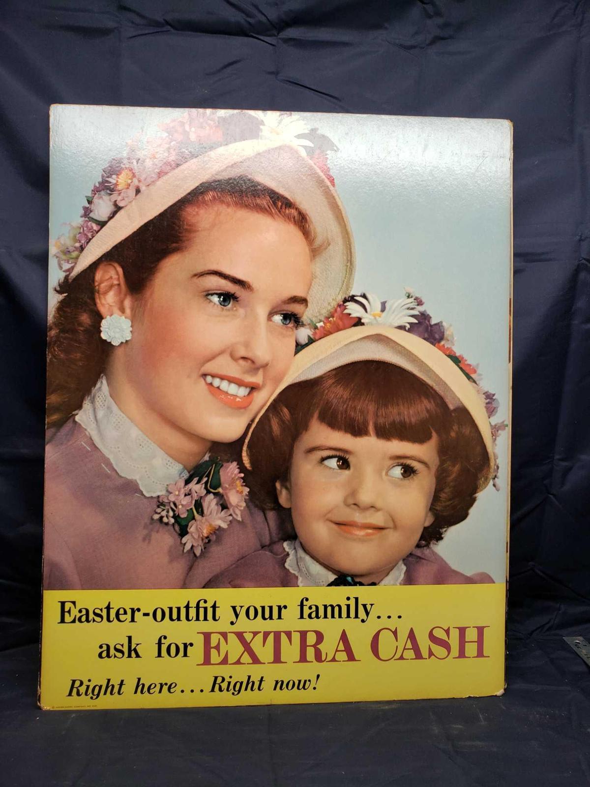 Vintage Ask for Extra Cash advertising posters.