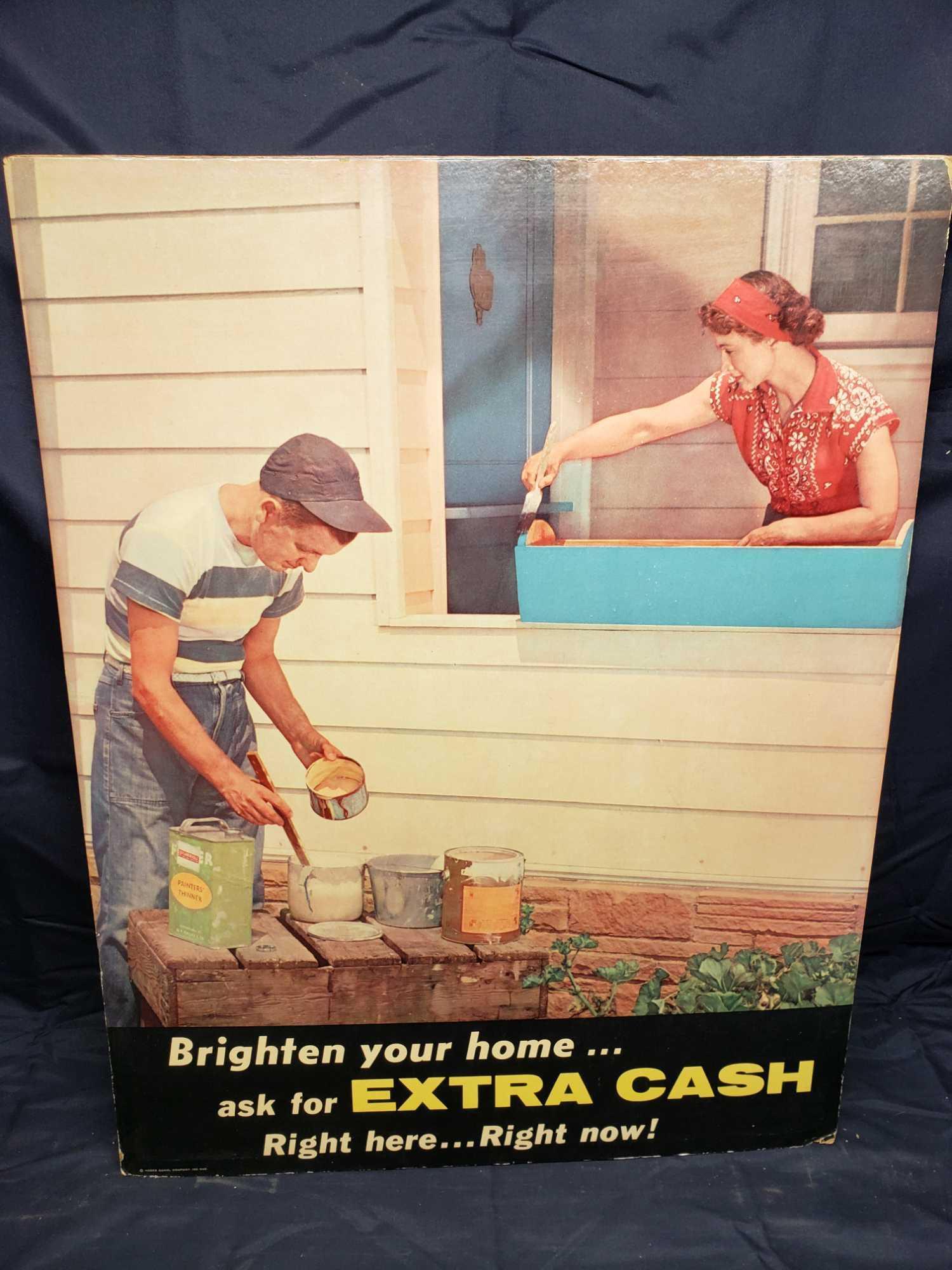 Vintage Ask for Extra Cash advertising posters.