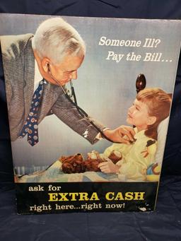 Vintage Ask for Extra Cash advertising posters.