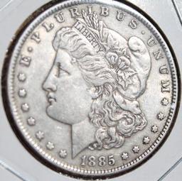 1885 Morgan Silver Dollar Original au/bu Collector Coin 90%