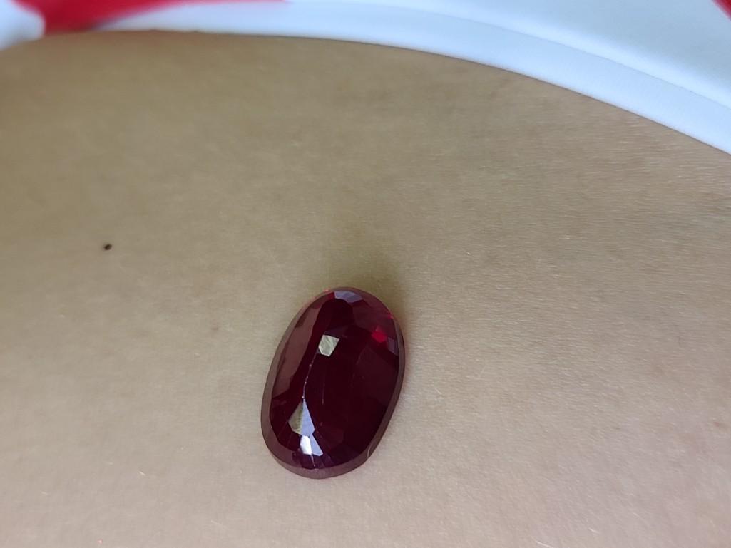 25.02ct Blood Red Ruby Mogok Burma Massive Natural Mined Gem Stone w/ Gem ID Card