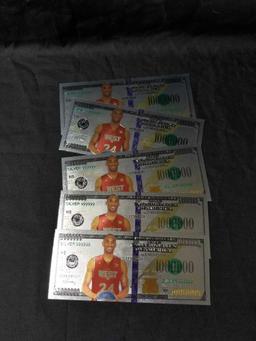 Kobe Bryant Silver Commemorative Bills 5 Units