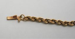 14kt Gorgeous Gold Bracelet Pure 14k Heavy Yellow Gold 5.8g Designer High End Twisted Rope