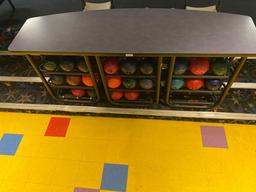 table bowling ball stand 8ft long 42in tall 30in deep