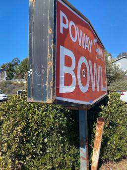 Poway fun bowl billiards Street sign 8ft wide 64in high
