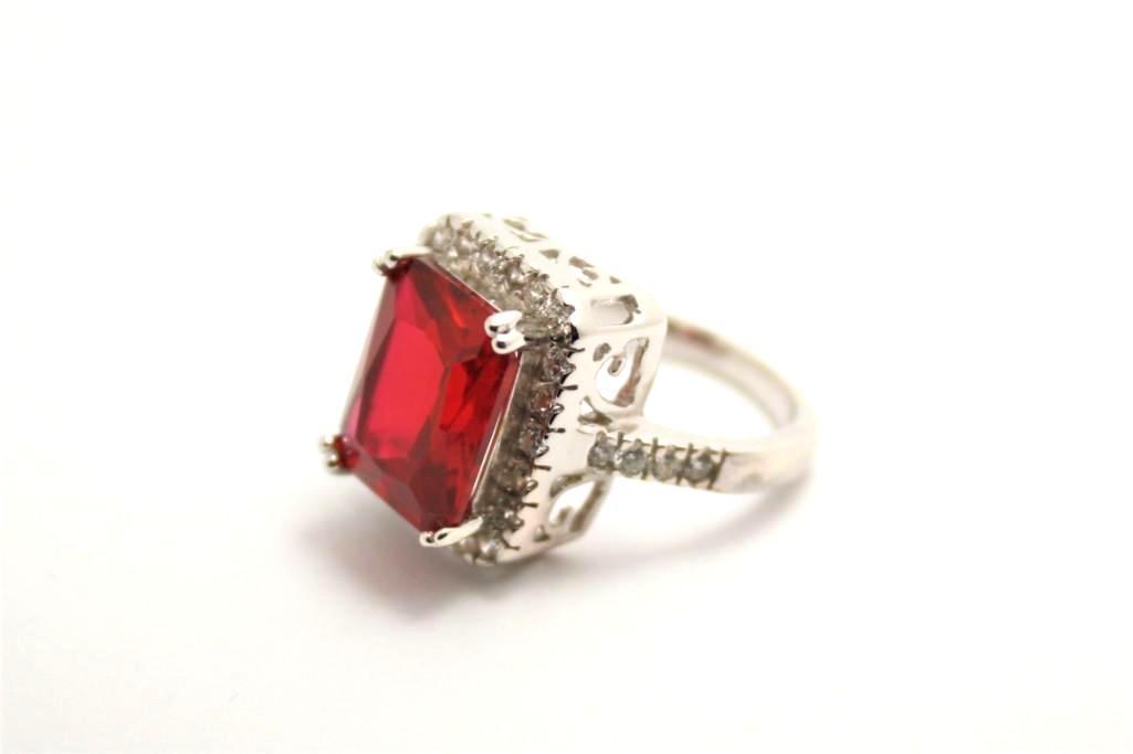 Ruby Ring Size 6 Giant Huge Ruby Gem Stone AAA 925 Sterling 6.63 Grams