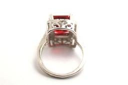 Ruby Ring Size 6 Giant Huge Ruby Gem Stone AAA 925 Sterling 6.63 Grams