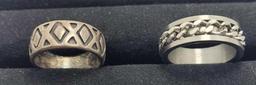 2 silver rings Sizes 10 and 10 1/2 15.72g