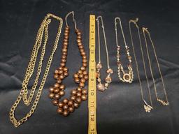 Vintage style Goldtone and Browns Necklaces