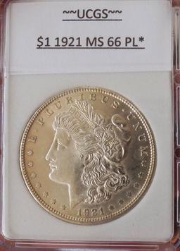 Morgan silver dollar 1921 gem bu pl stunning Frosty white slabed beauty