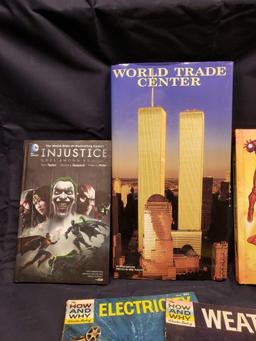 Banned Dr. Seuss books, Mulberry Street, Marvel and Vintage Childrens magazines. World trade center.