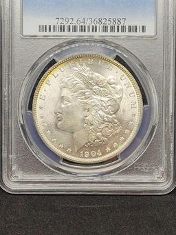 Morgan silver dollar 1904-O MS64 PCGS SLABED FROSTY COIN