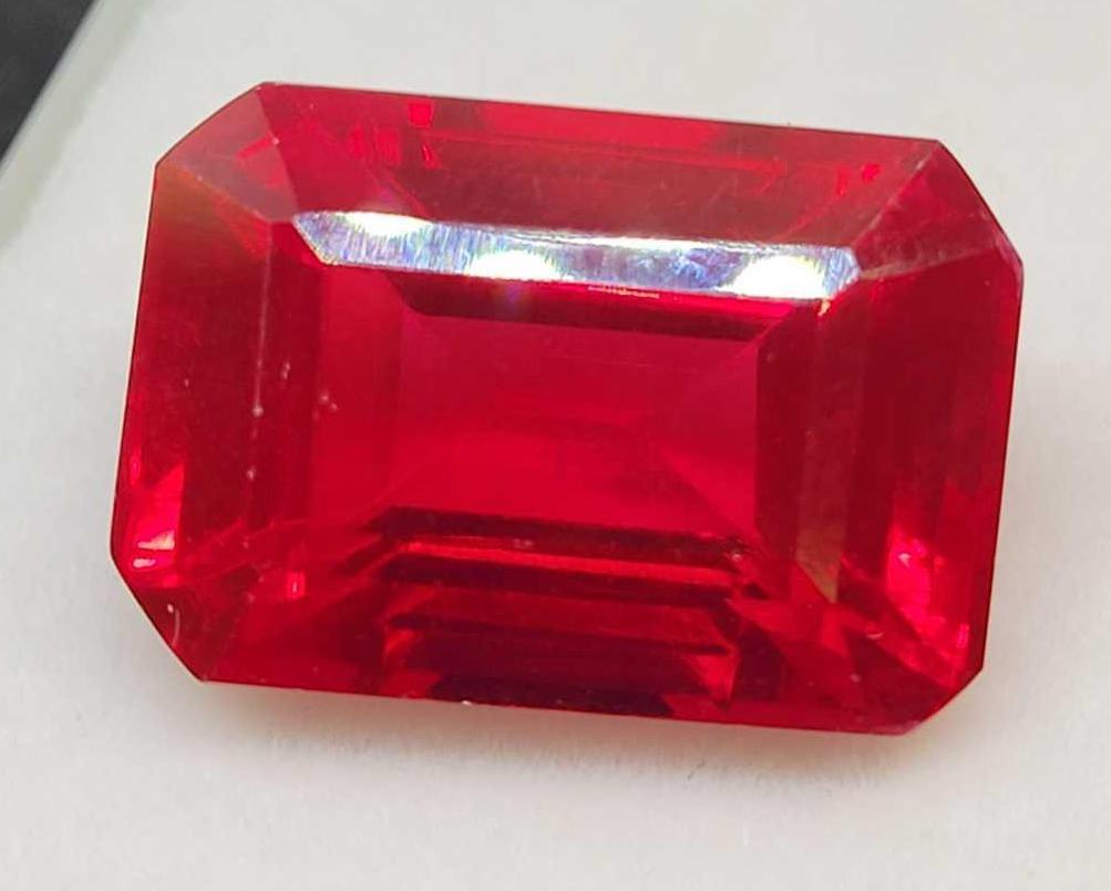 Natural ruby 22.35ct emerald cut huge gemstone with GGL id card