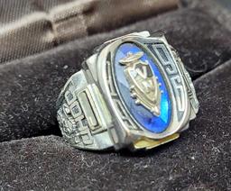 Silver class ring