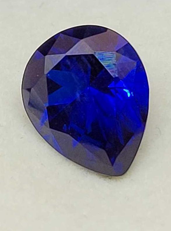 Blue Sapphire 3.38ct pear cut gemstone deep blue