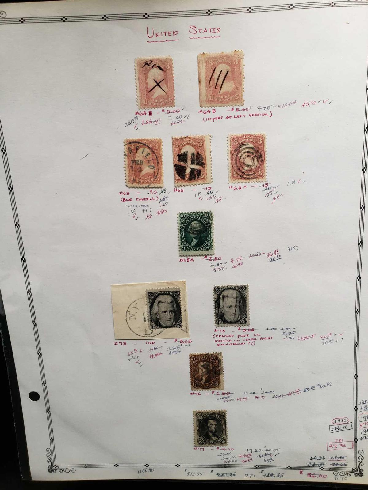 Rare United States Stamps. Lincoln. Washington and more.