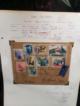 Airmail postage from San Marino special delivery to Levelland Texas. Registered letter to Wein