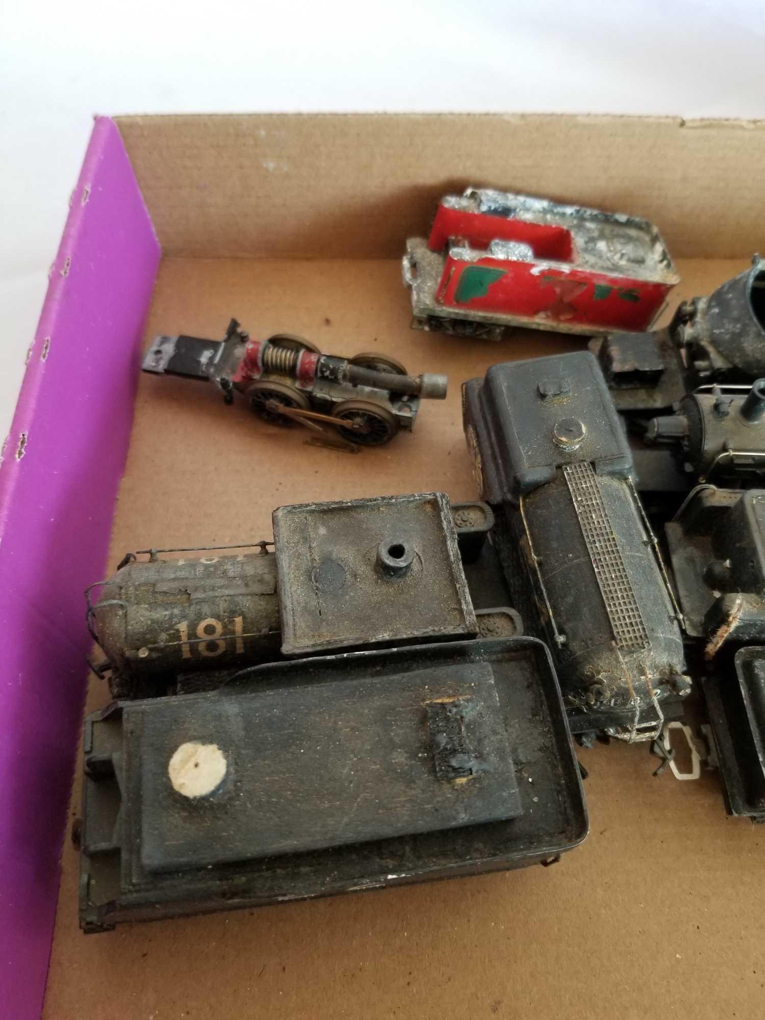 Box Full of Vintage Lionel Marx Train Engines