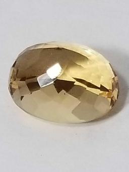 11.97 Ct Natural Yellow Oval Cut Citrine GGL Cert