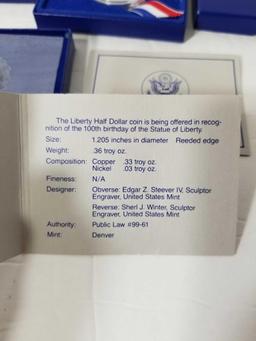 1986 Liberty Half Dollar Proof in Box 3 Units