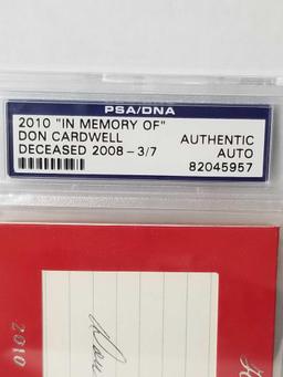 2010 In Memory of Don Cardwell Cut Signature PSA/DNA