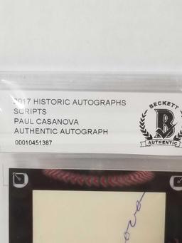 2017 Historic Autographs Paul Casanova Beckett Authentic