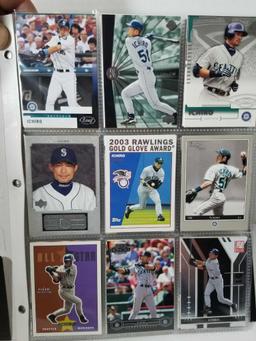 Binder of Ichiro Baseball Cards in Pages