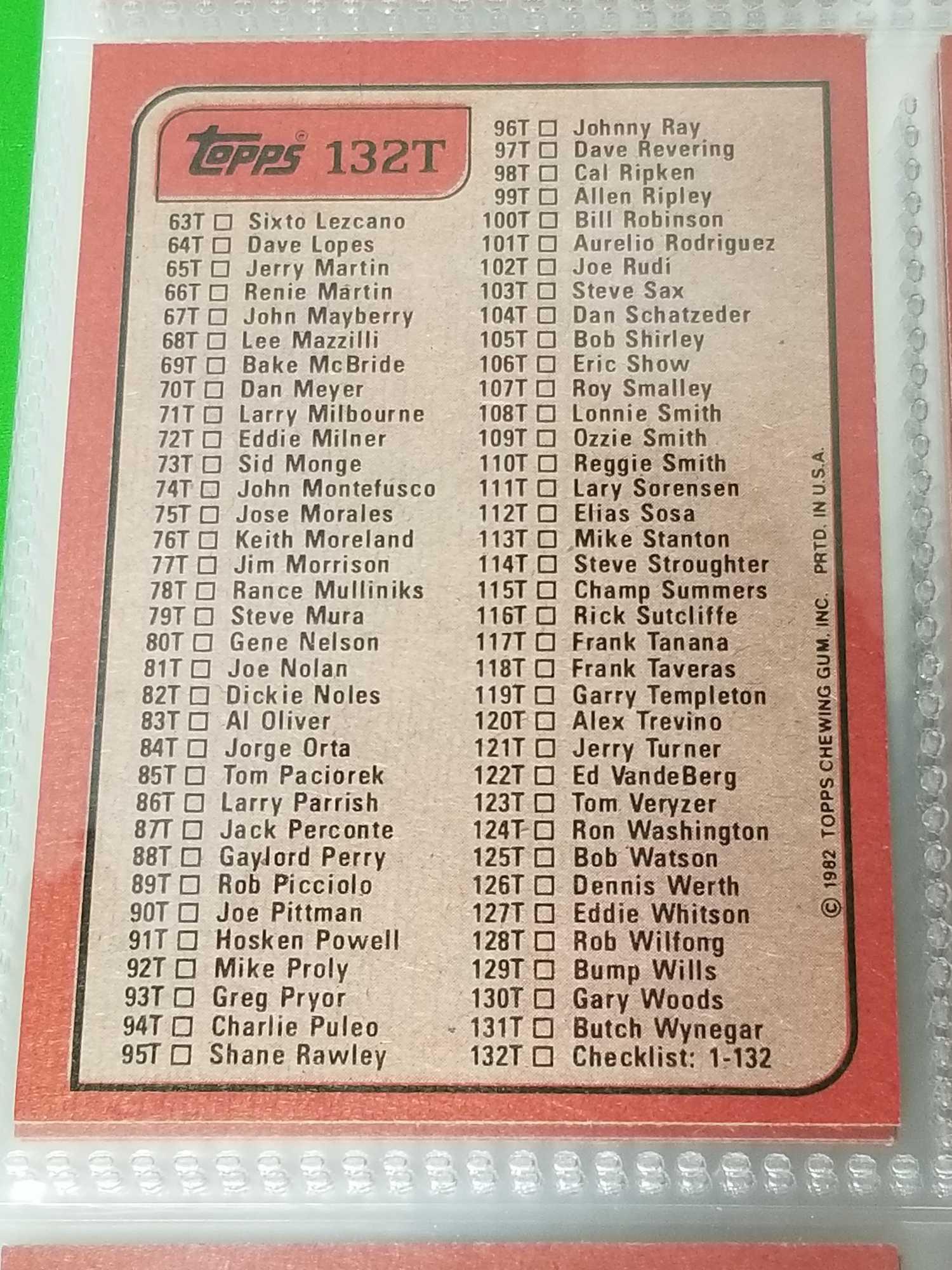 1982 Topps Traded Set in Pages