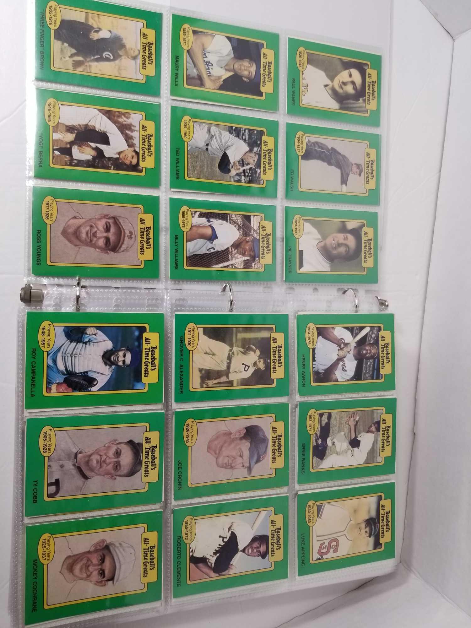 Binder Full of Vintage Baseball Cards in Pages