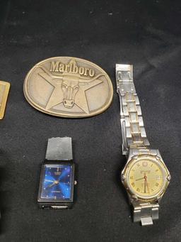 Geneva. Casio and more Watches Marlboro and West Texas Belt buckles. Watches non tested