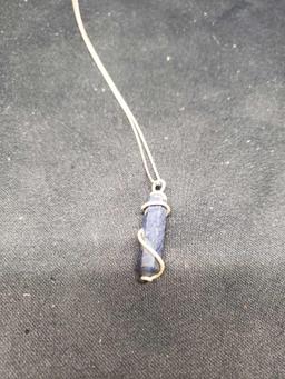 925 Silver chain with Blue Tanzanite Charm