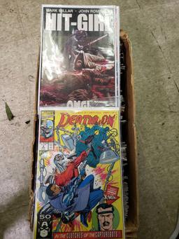 Box of mixed comics. DC Azrael Agent of the Bat. DC Justice league of America. Archie and more