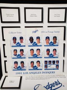 100 Anniversary os Angelos Dodgers Commemorative stamp collection and team photo