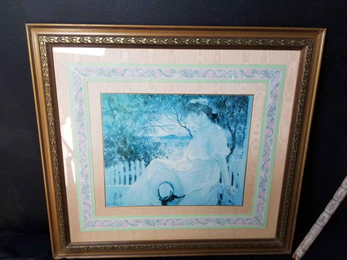 Large Porcelain Painting Framed