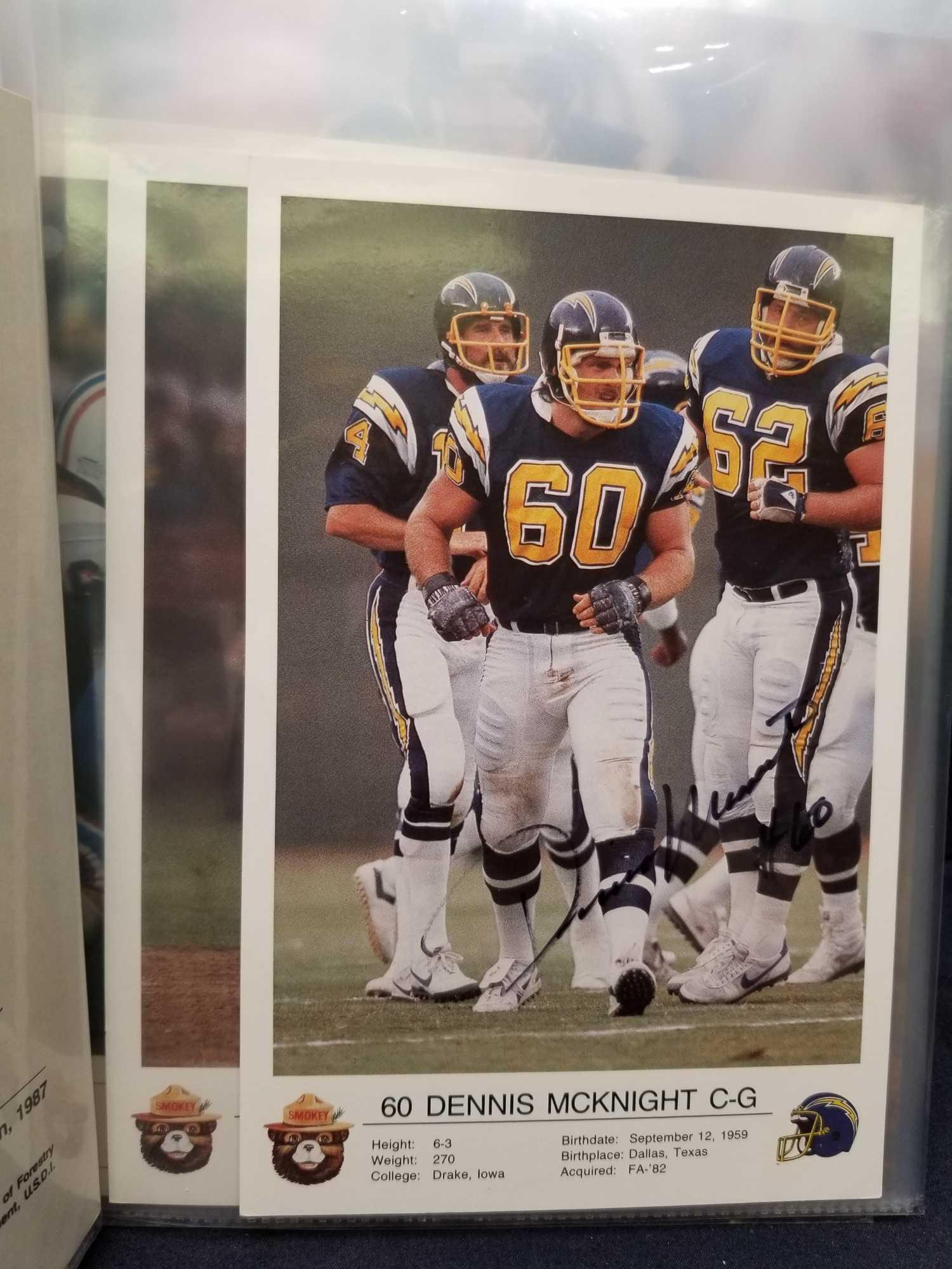 Binder Containing 60+ San Diego Chargers Signed Photos