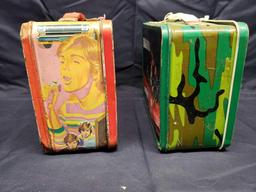 1985 Rambo Lunchbox. No Thermos. 1977 Hardy Boys Mysteries Lunchbox w Thermos.