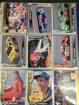 Binder of sports cards baseball football basketball Nascar