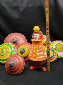 Vintage Metal Spin tops